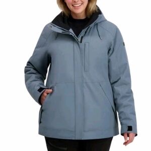 Roxy Women’s Dusty Blue Ski Jacket with Hood and adjustable liner
